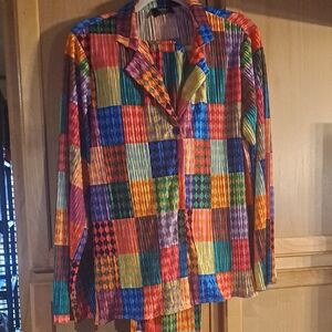 Dressed in LALA Multicolor Plaid Pantsuit